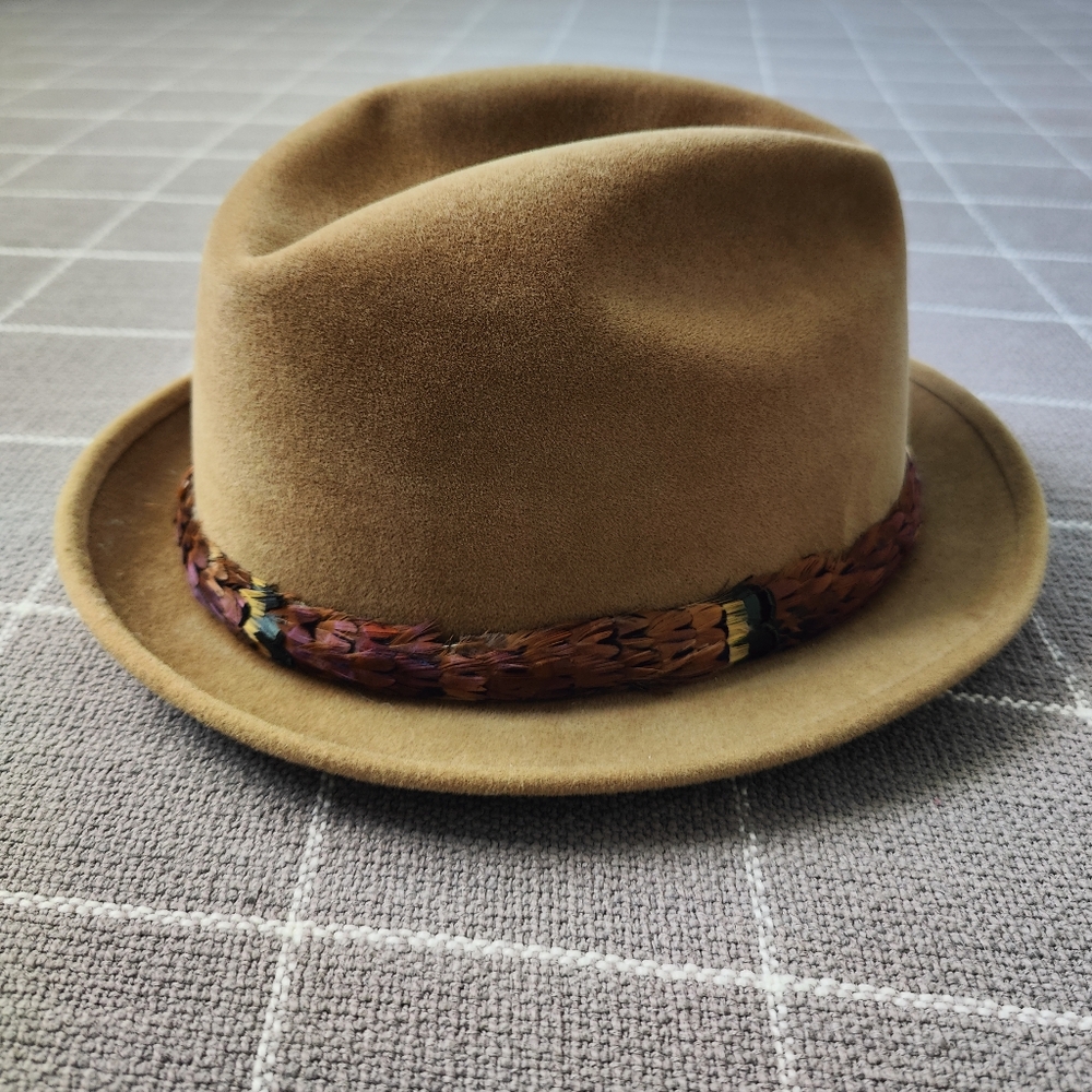 Vtg Dobbs Fifth Ave New York Feather Trimmed Fedora - Picture 2 of 11
